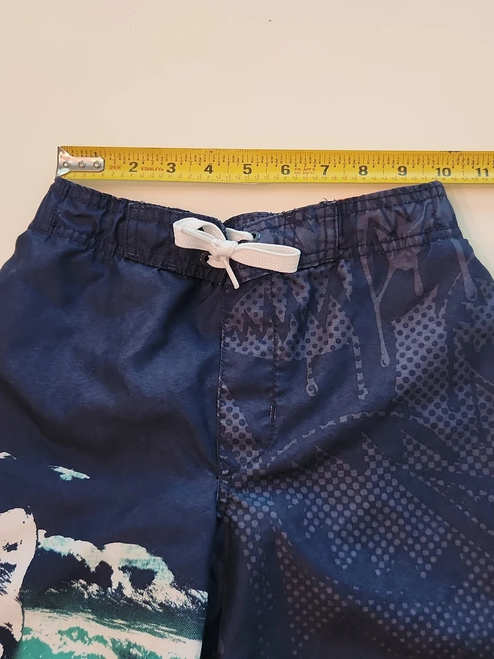 Old Navy Swim Trunks Boardshorts Blue Small 6 7 Shark Print